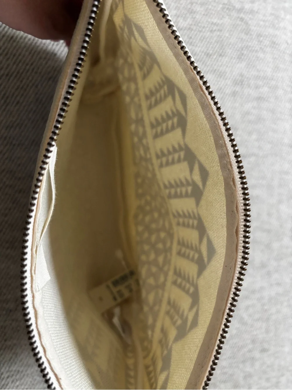 NWT Madewell Zippered Pouch Cosmetic Case Blue White Triangle